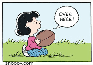 Lucy and the football.